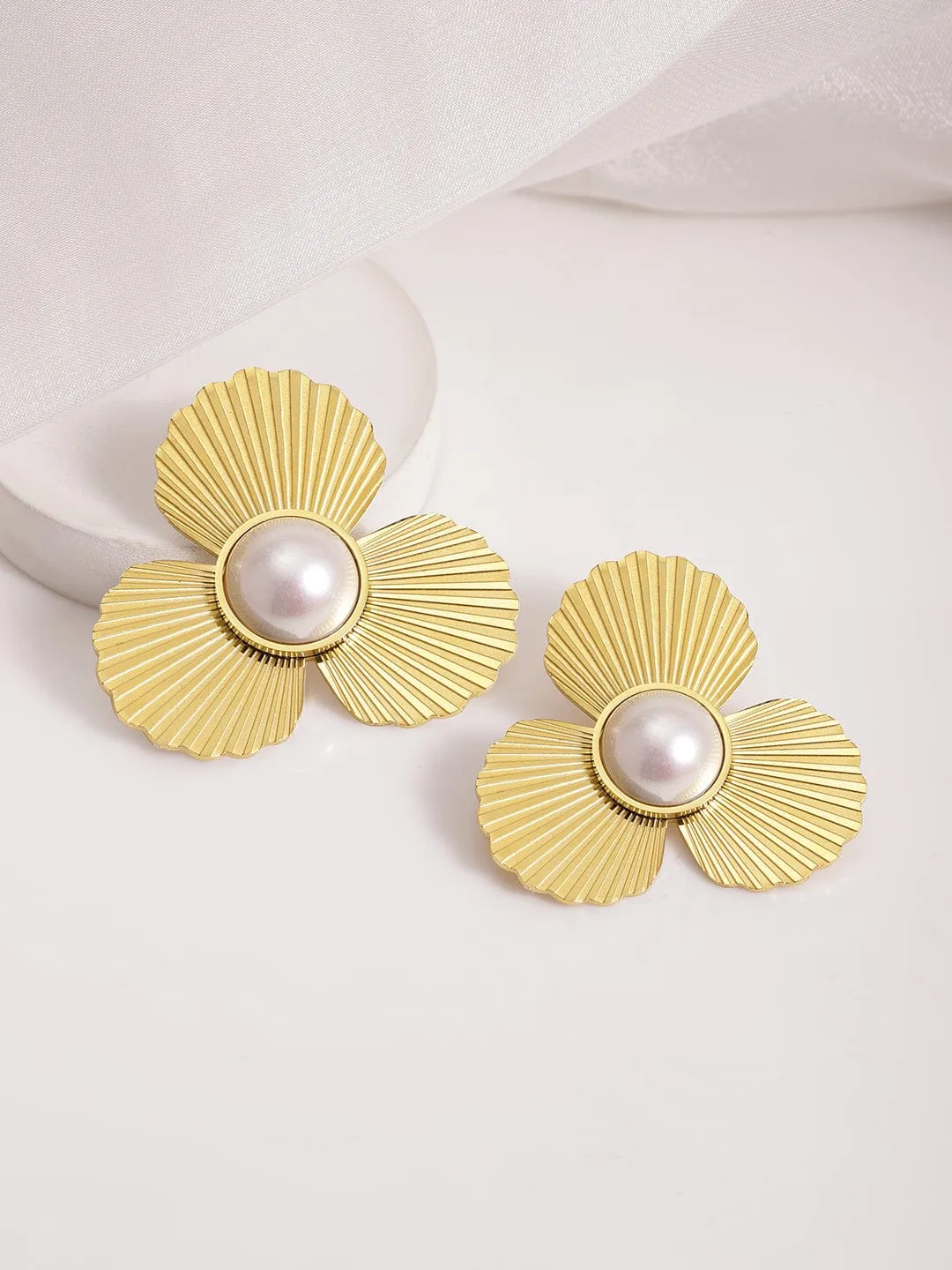 18KT Gold Plated Stainless Steel  Tarnish Free Waterproof Demi-Fine Stud Earrings