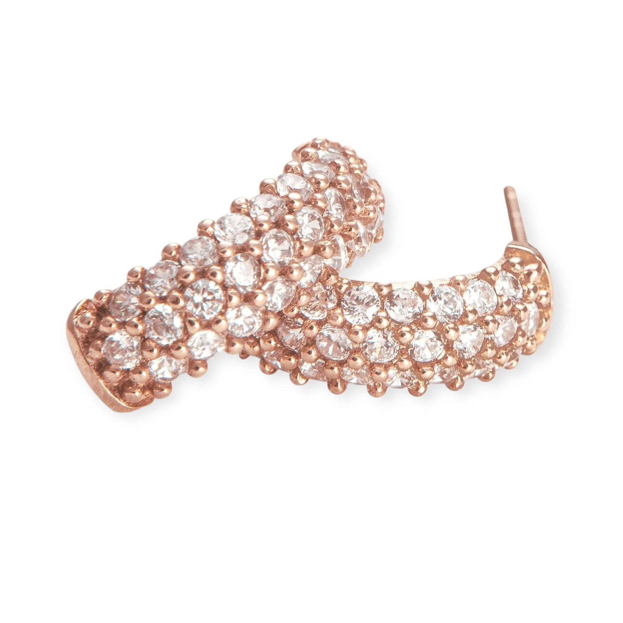 Adriana 18K Rose Gold Plated Sterling Silver Hoops, Brilliant White