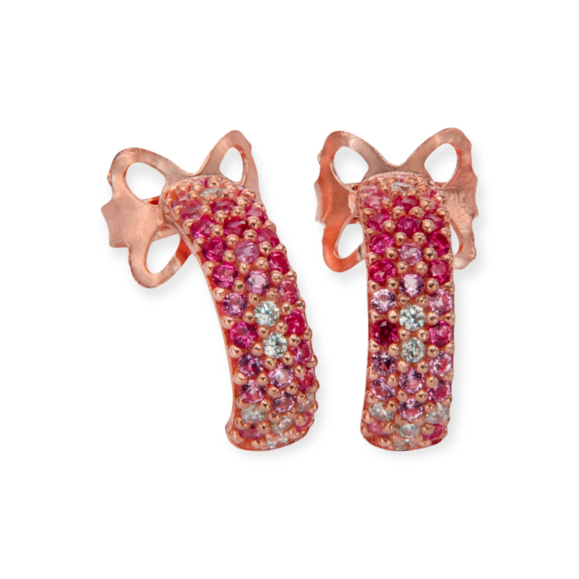 Adriana Rose Gold Hoops, Pink Blush