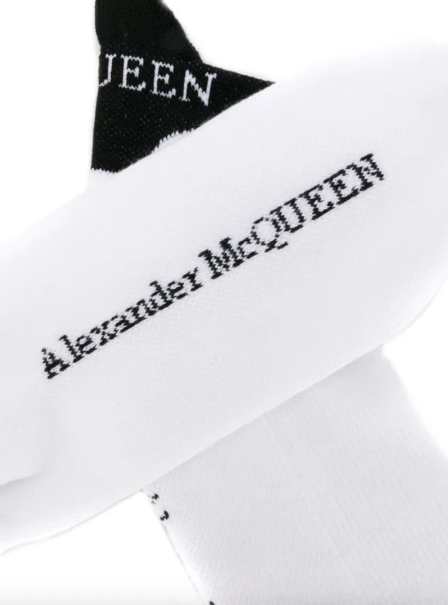 Alexander McQueen logo print ankle socks