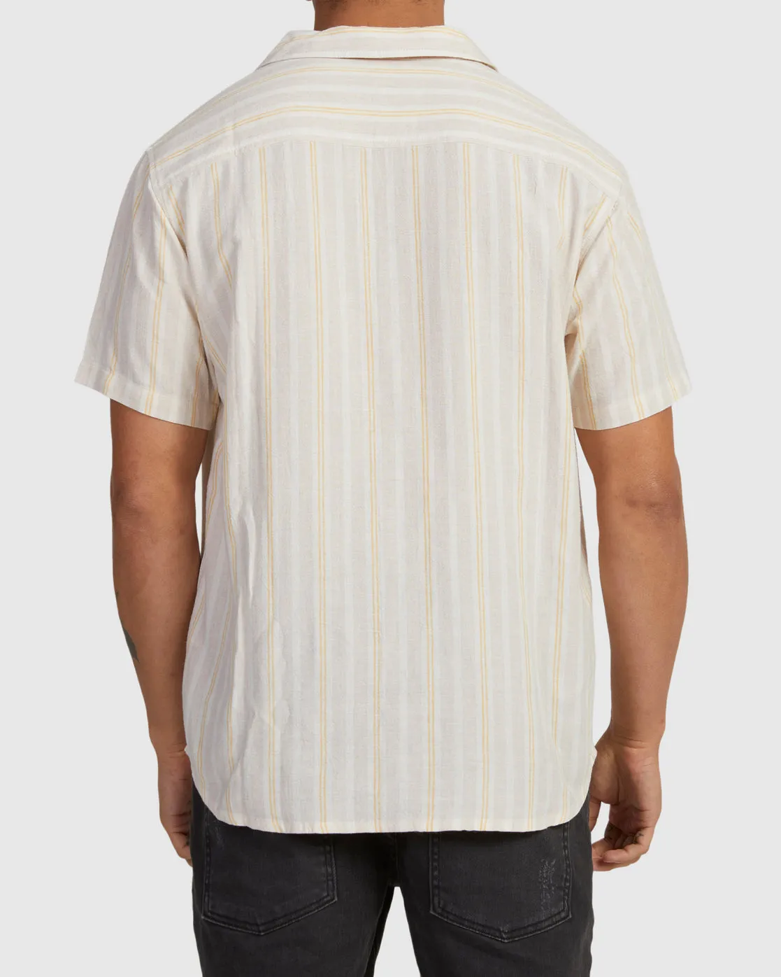 Beat Stripe Short Sleeve Shirt - Sand