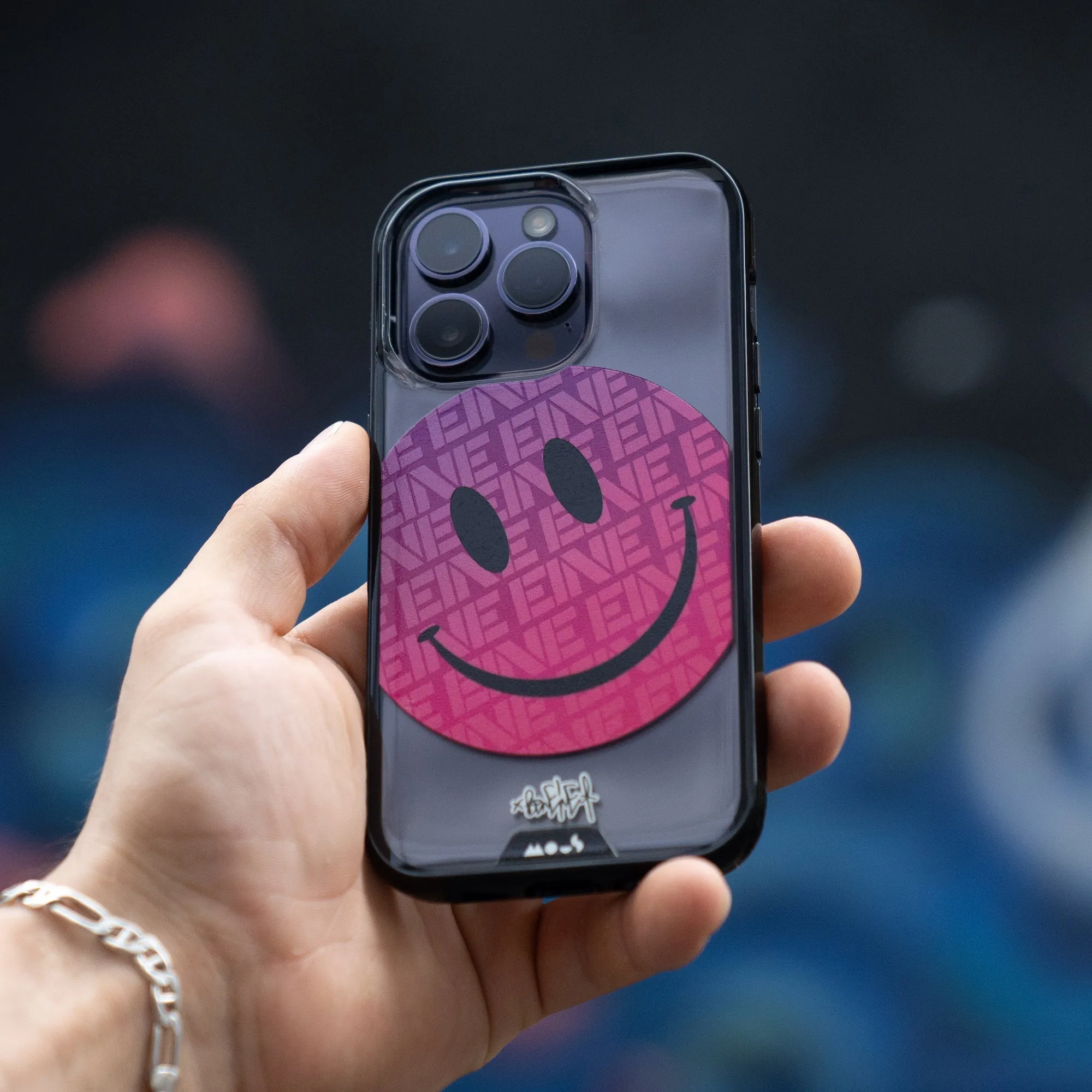 Ben Eine Pink Smiley Printed Phone Case - Clarity