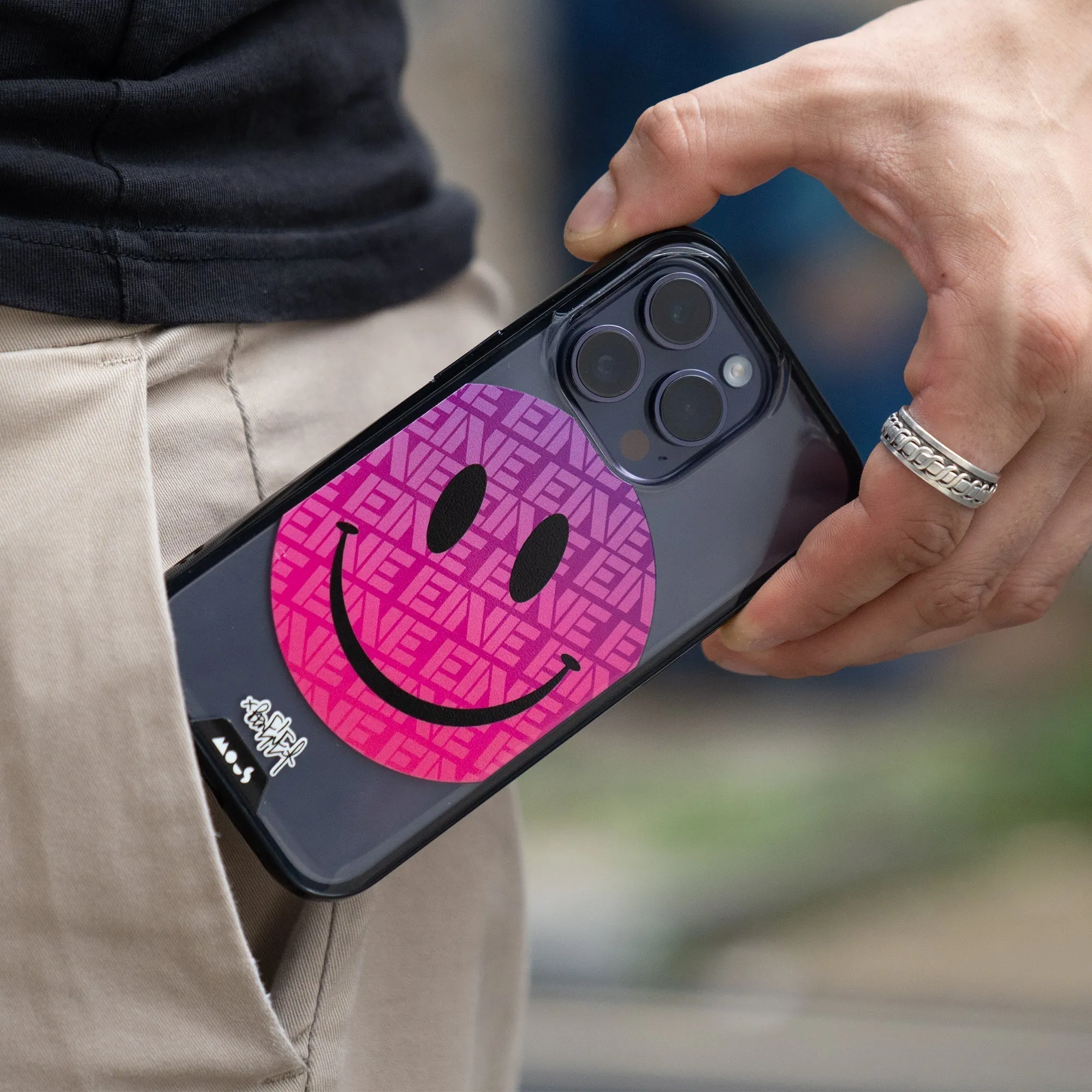 Ben Eine Pink Smiley Printed Phone Case - Clarity