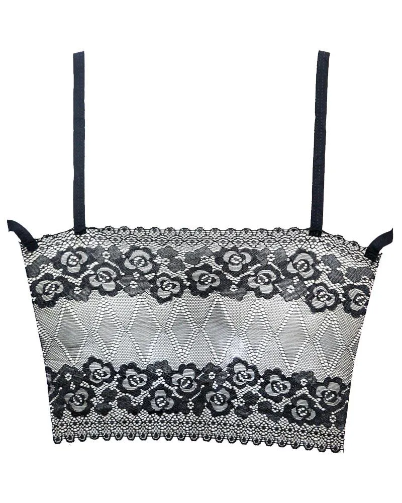 Black Net Lace Cotton Push Up Bra 6519