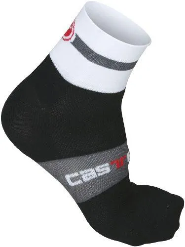 Castelli Velocissimo Equipe Cycling Sock 6cm - Black - White