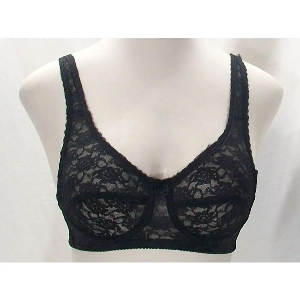Claudio Nucci Semi Sheer Lace Divided Cup Underwire Bra 36B Black