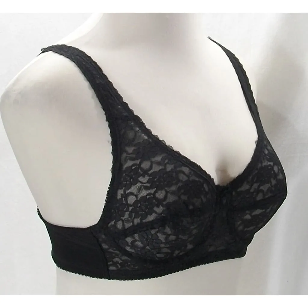 Claudio Nucci Semi Sheer Lace Divided Cup Underwire Bra 36B Black