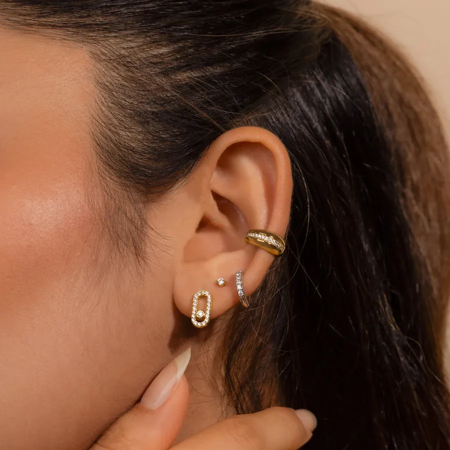 Connect Pave 14K Gold Vermeil Stud Earrings
