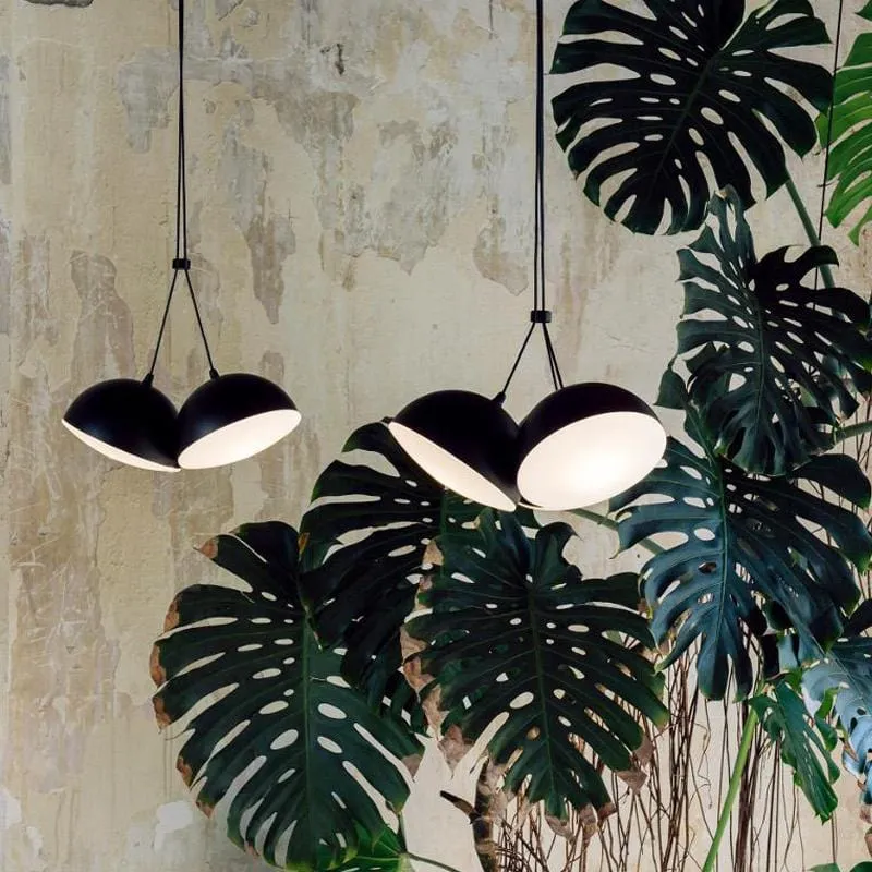 Contemporary Double Demi Globe Pendant Light