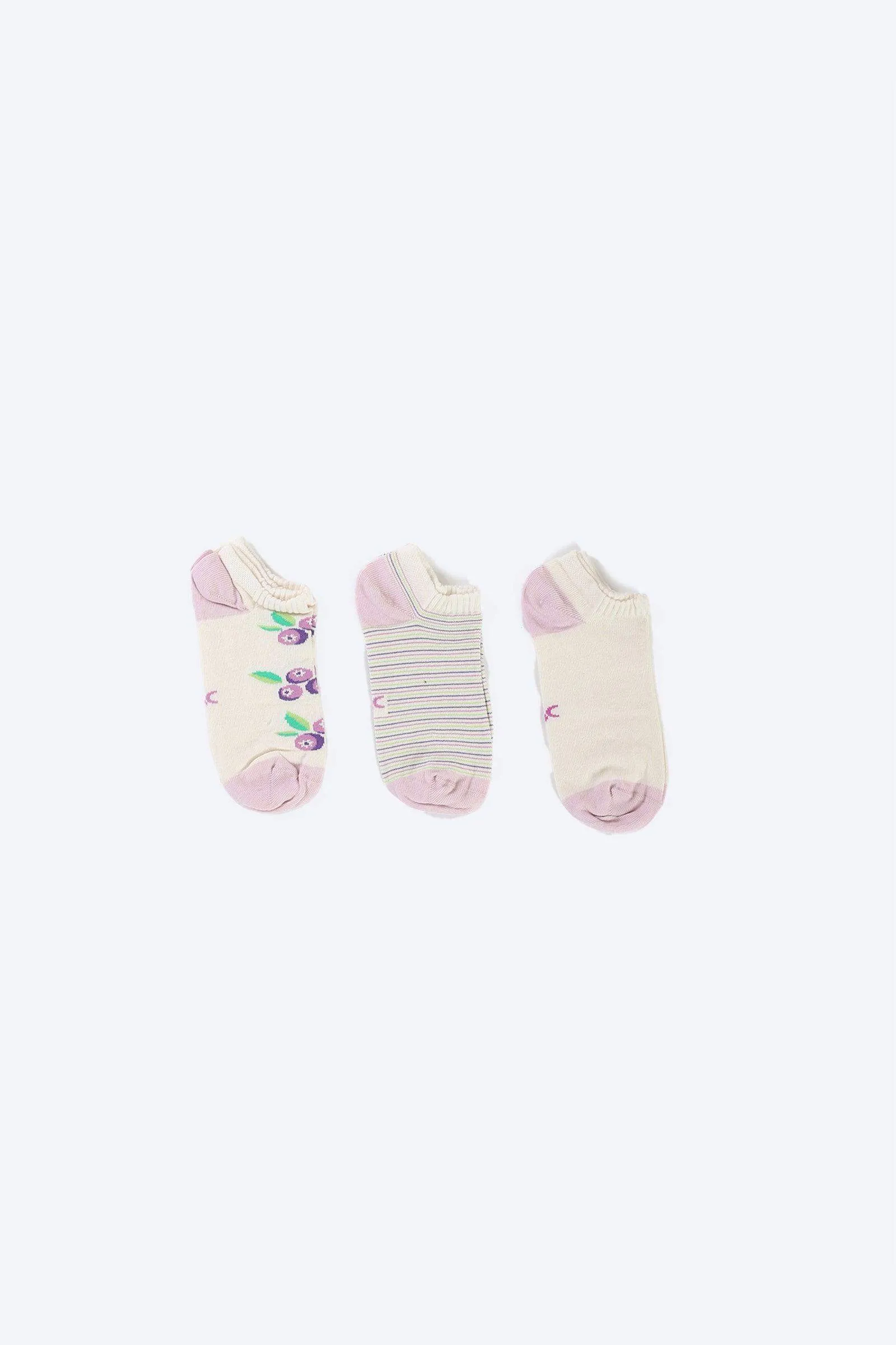 Cotton Ankle Socks - 3 Pairs
