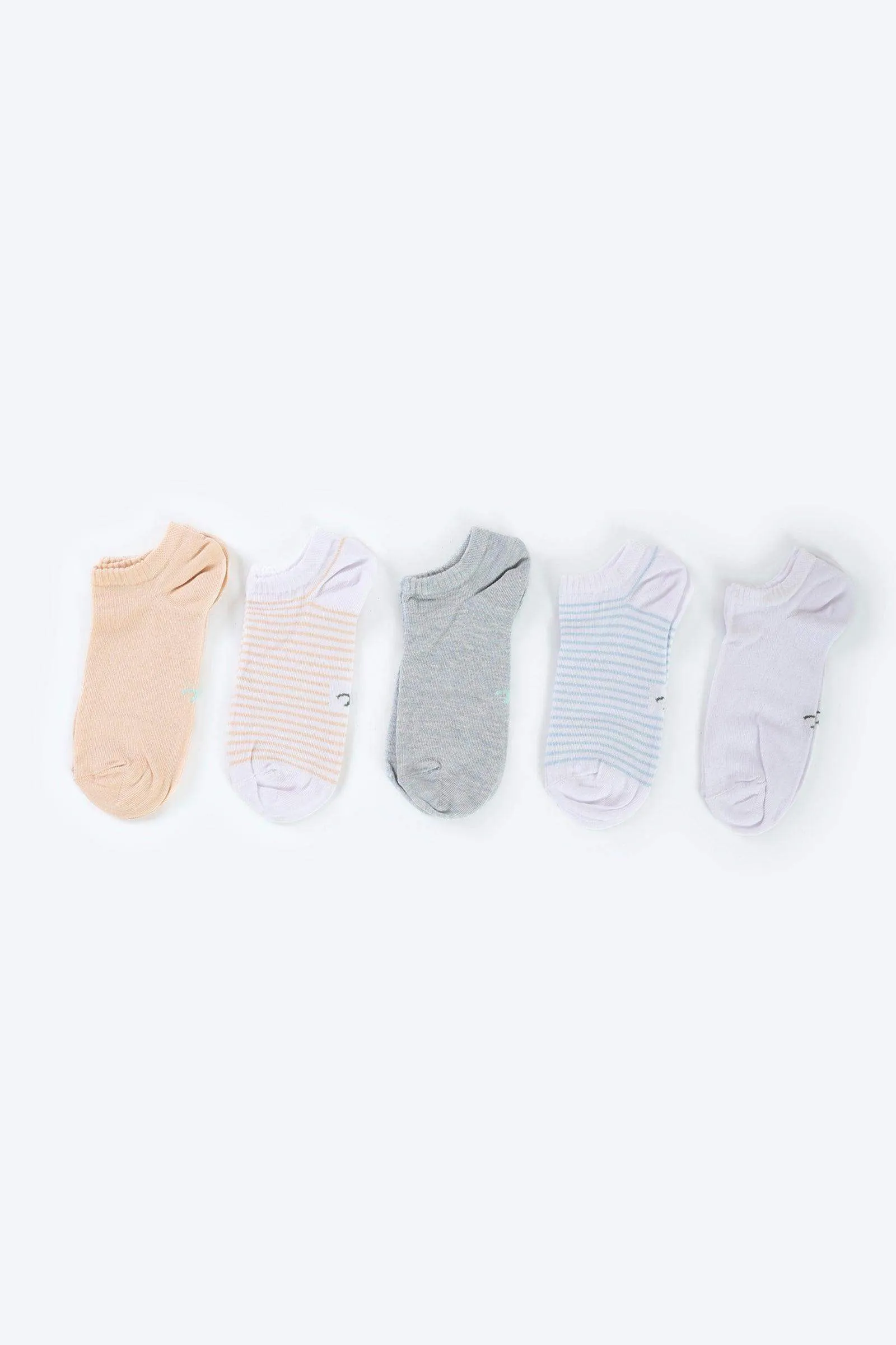 Cotton Ankle Socks - 5 Pairs