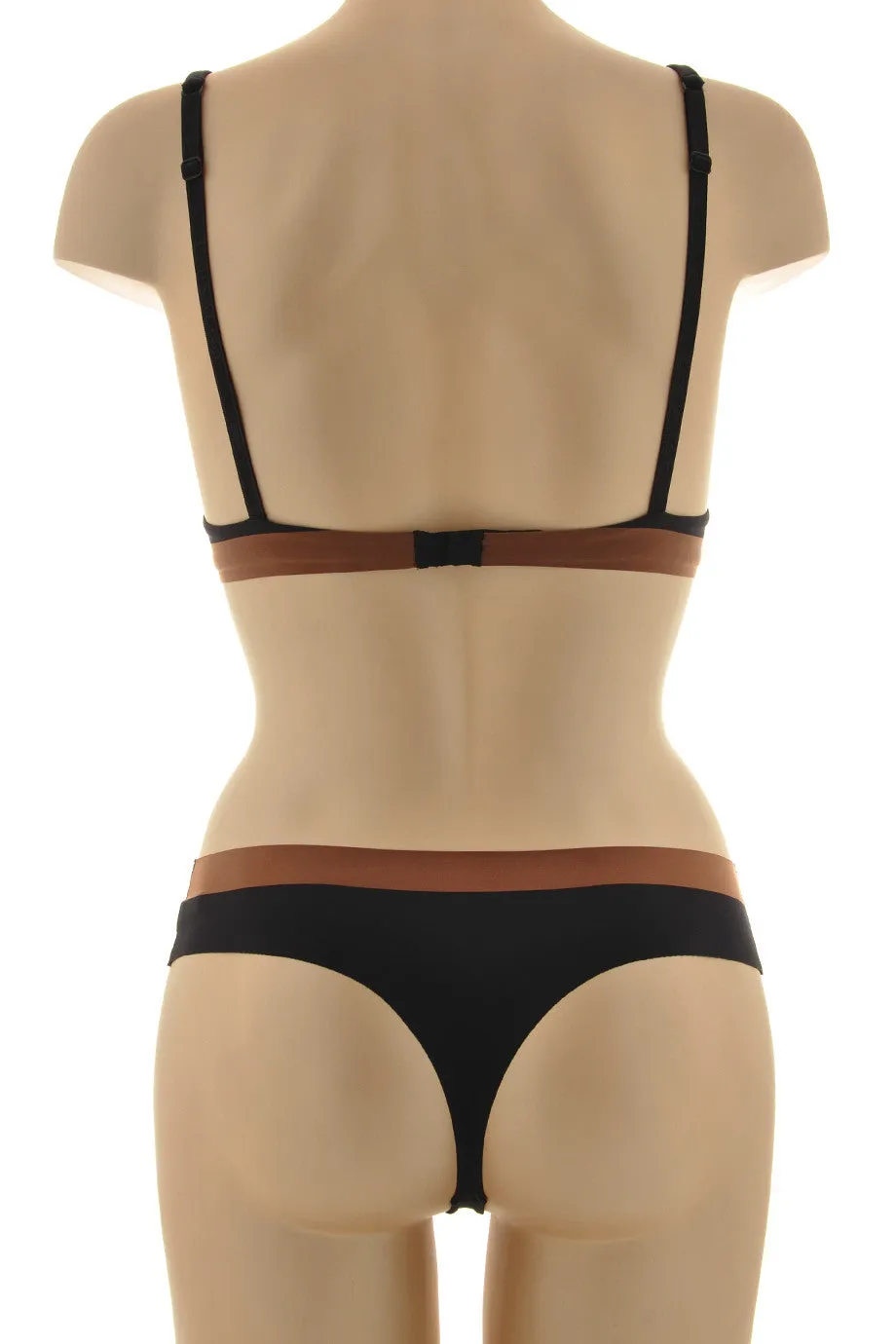 COTTON CLUB INVISIBLE Black Brown Bra