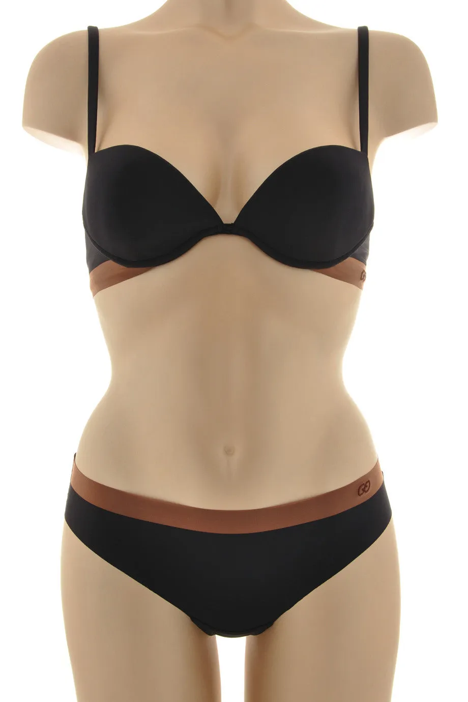 COTTON CLUB INVISIBLE Black Brown Bra