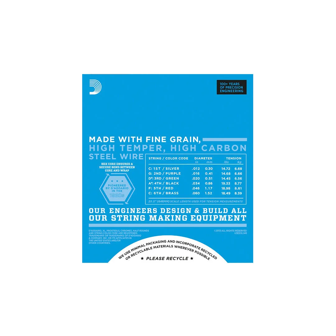 D'Addario EXL148 Nickel Wound Electric Guitar Strings - .012-.060 Extra Heavy