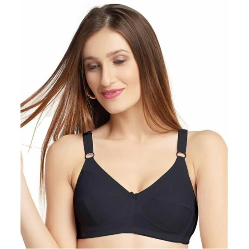 Daisy Dee Women's Cotton Non-Padded Black Bra