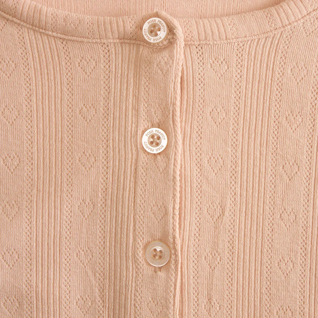 Dusty Blush Women's Pointelle Henley Top