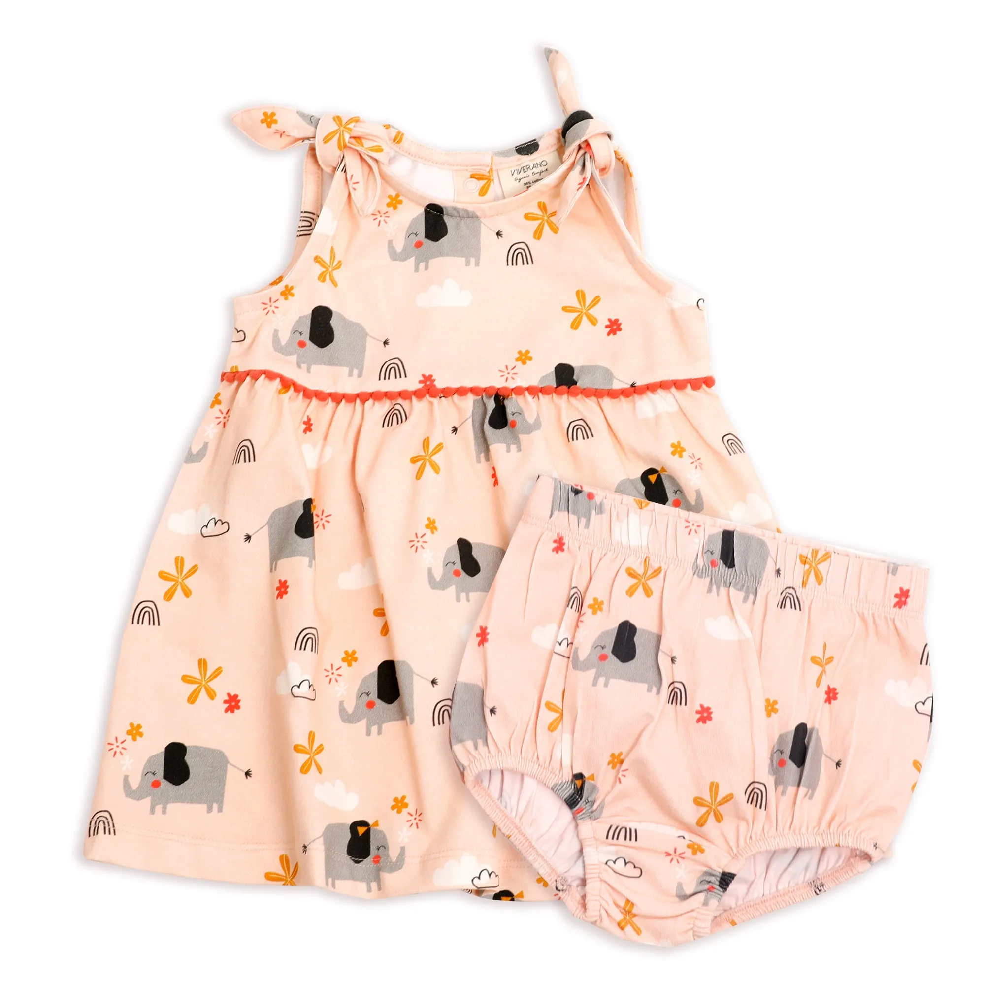 Elephant Shoulder Knot Dress   Bloomer SET(Organic Cotton)