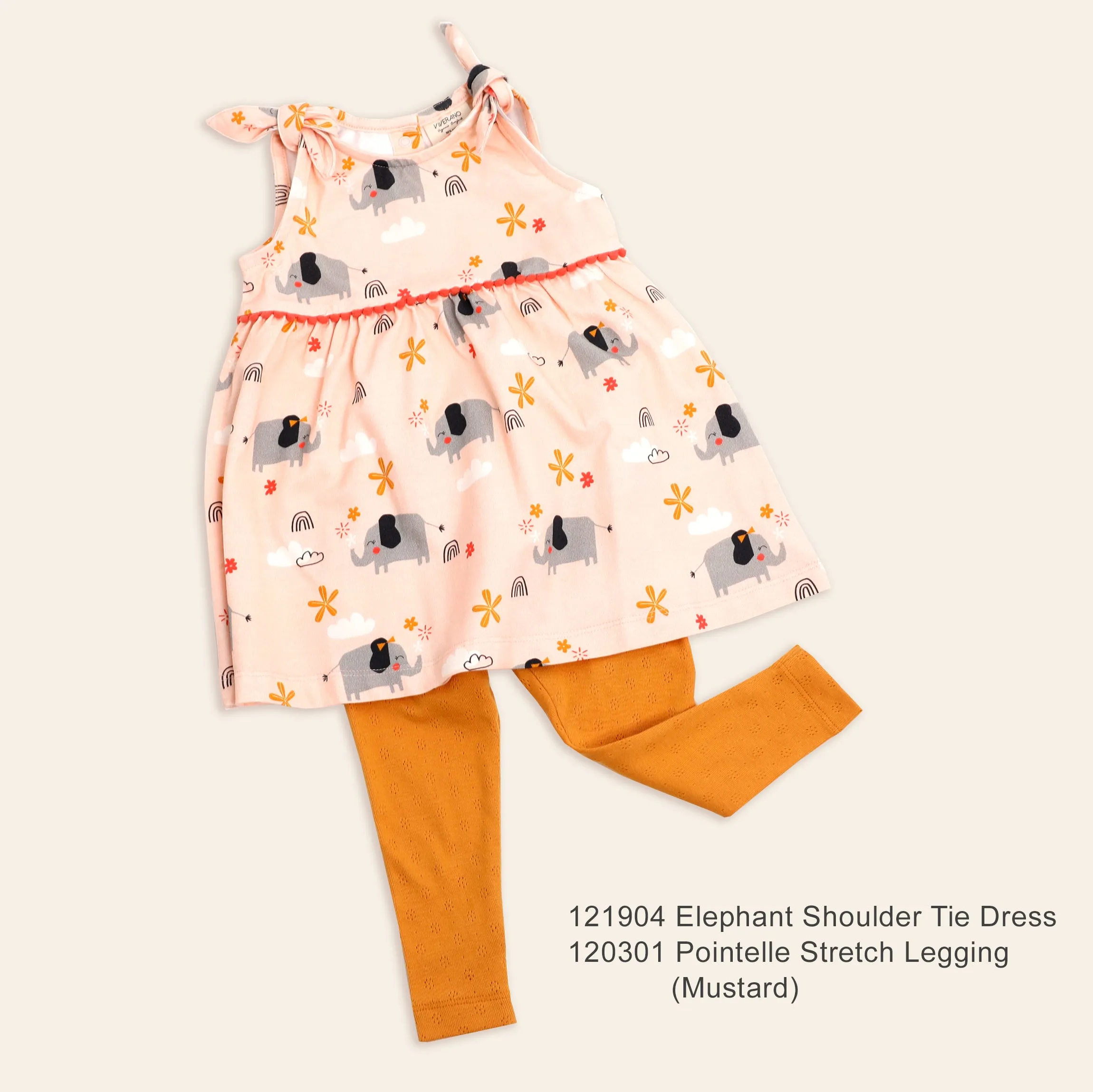Elephant Shoulder Knot Dress   Bloomer SET(Organic Cotton)
