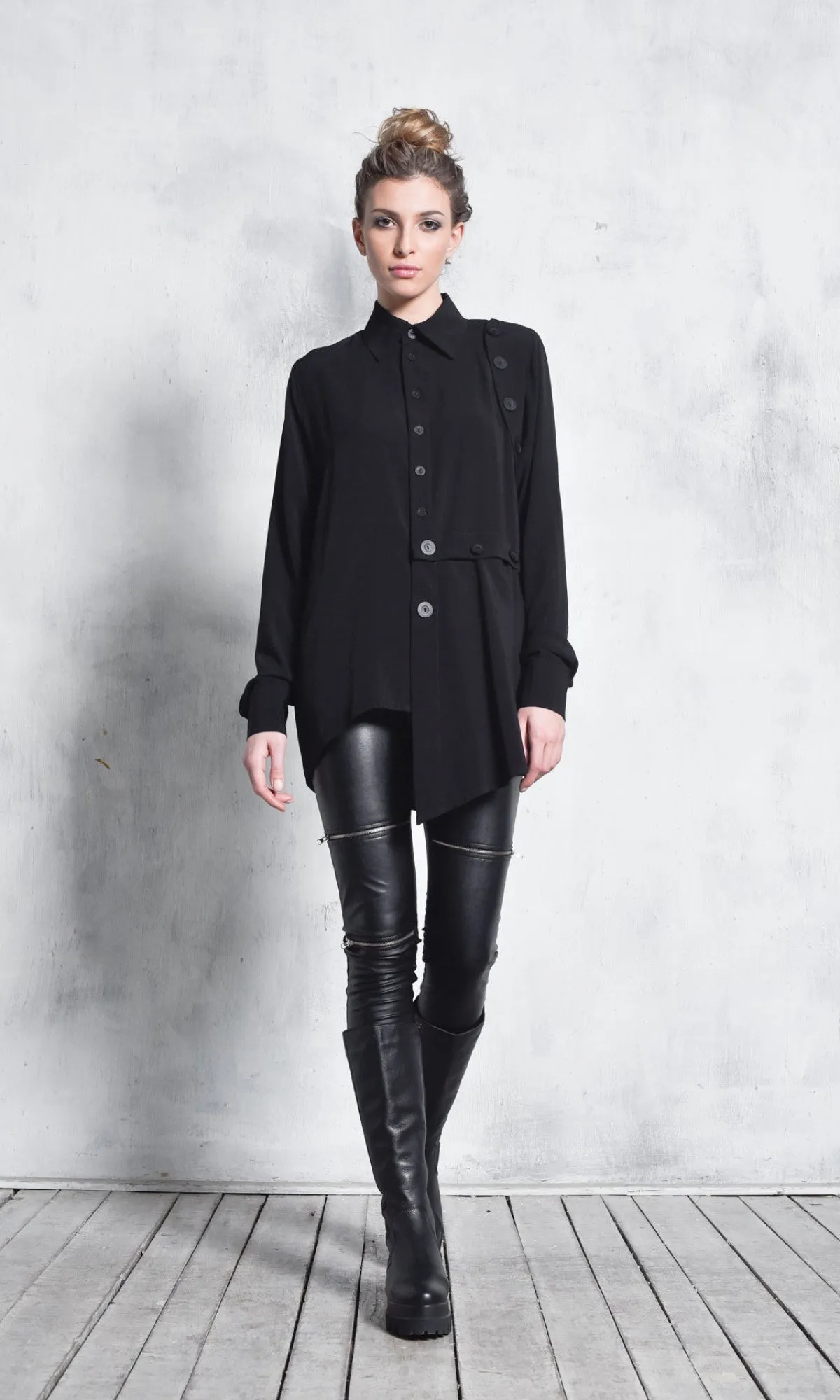 Extra Buttoned Long Sleeves Shirt