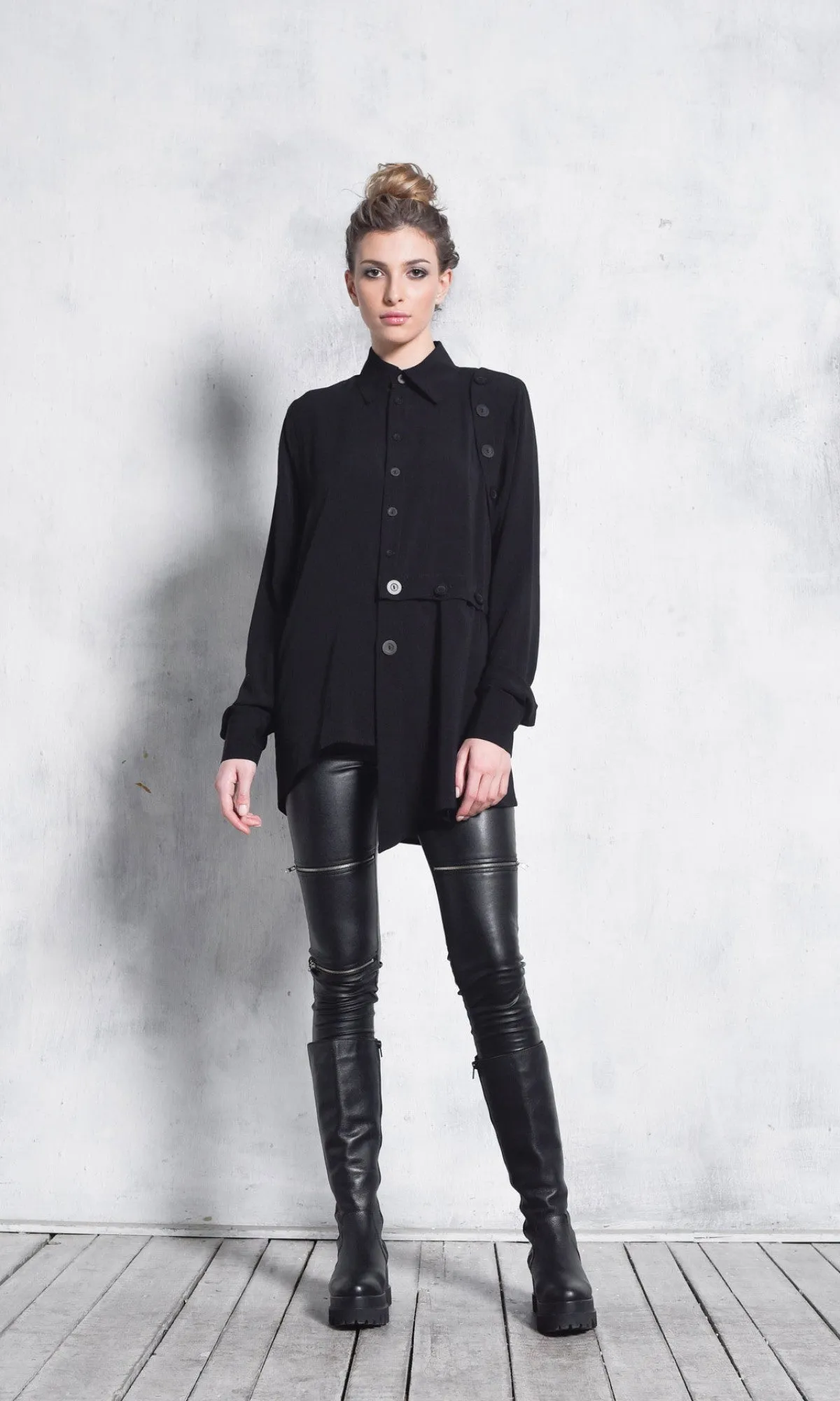 Extra Buttoned Long Sleeves Shirt