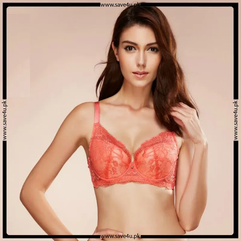 Floral Lace Thin Padded Wired Minimizer Bra