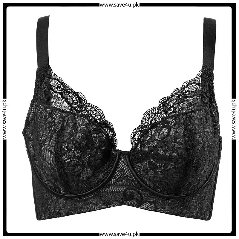 Floral Lace Thin Padded Wired Minimizer Bra