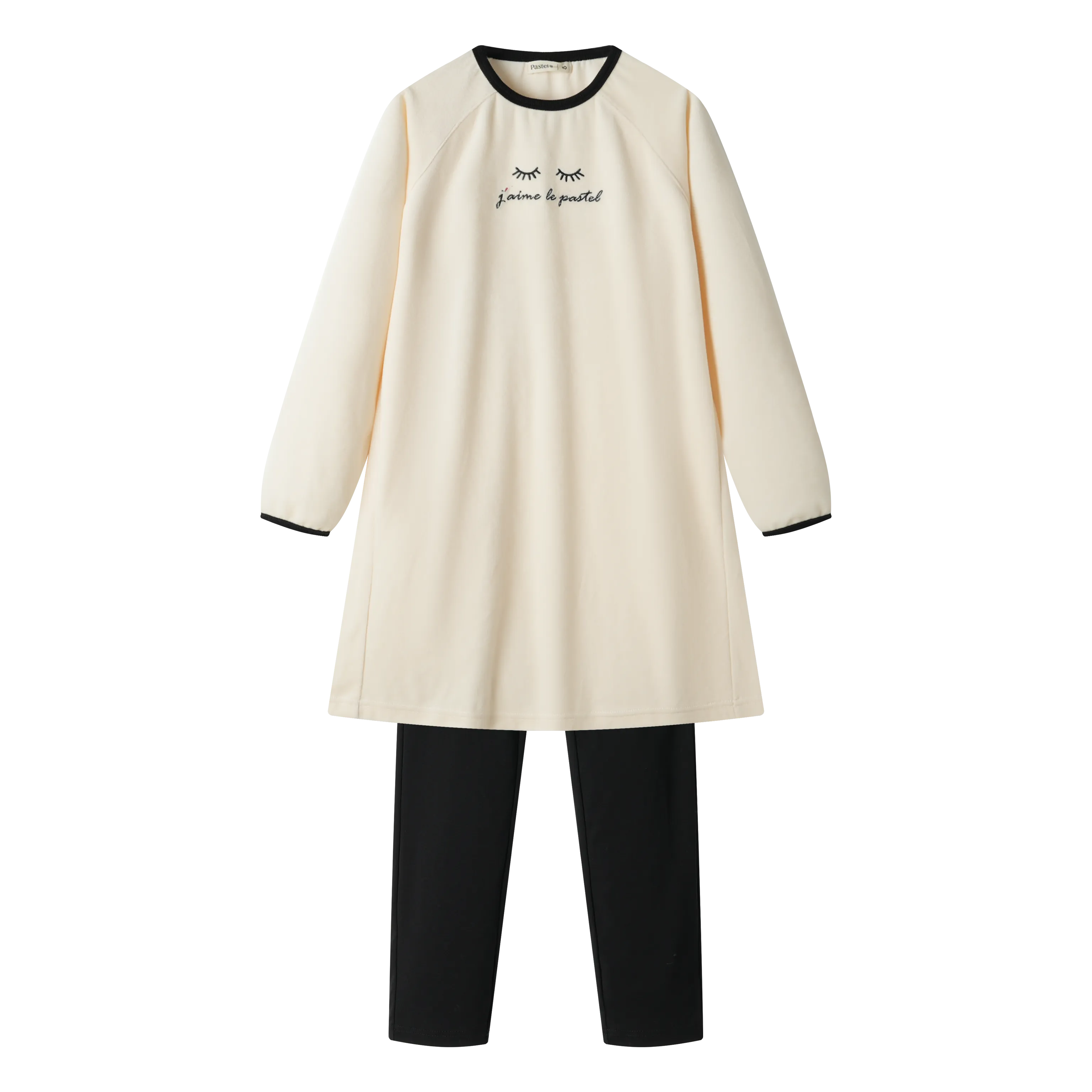 JAIME LE PASTEL VELOUR NIGHTSHIRT-CREAM COLORBLOCK