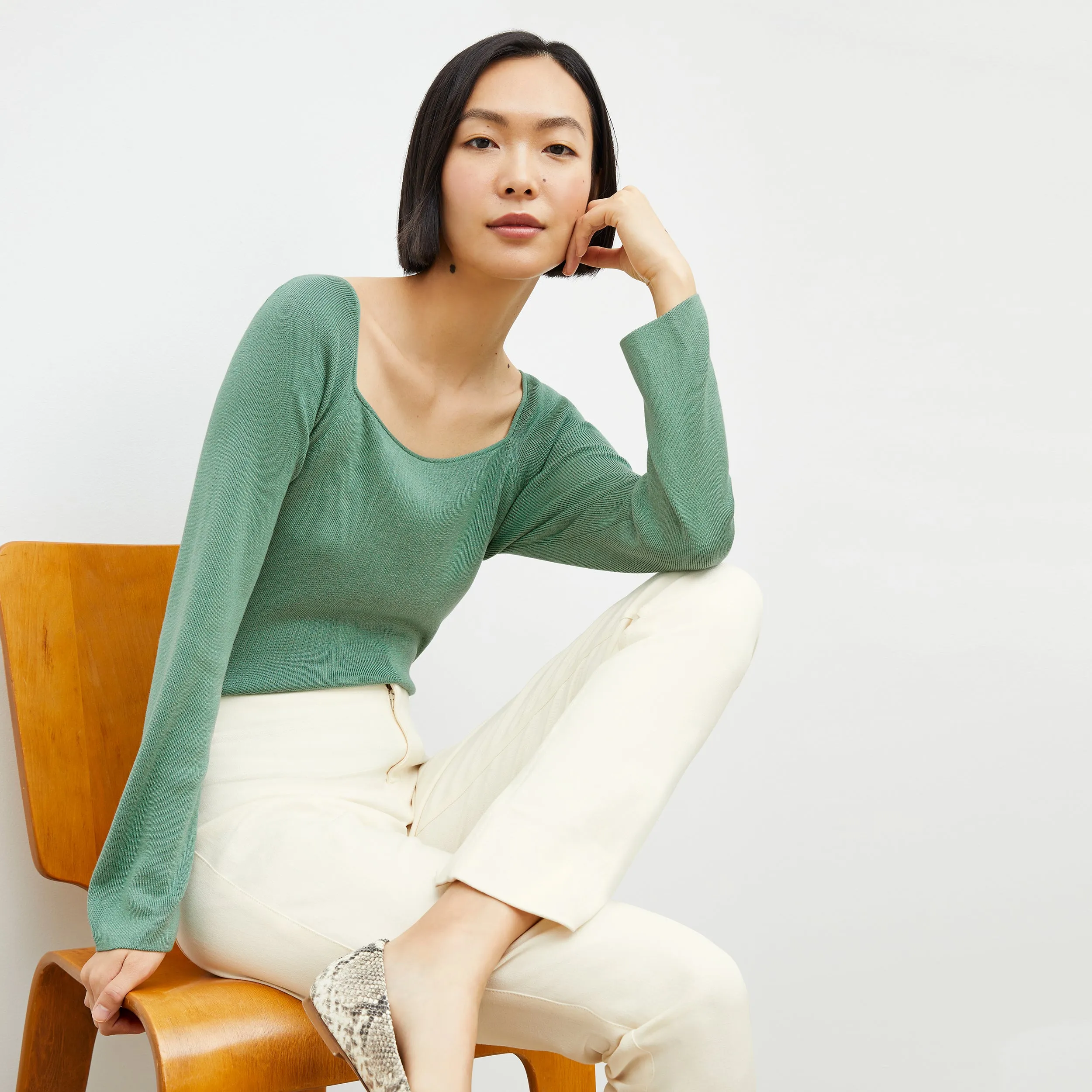 Joya Top - Silk Jersey :: Spring Green