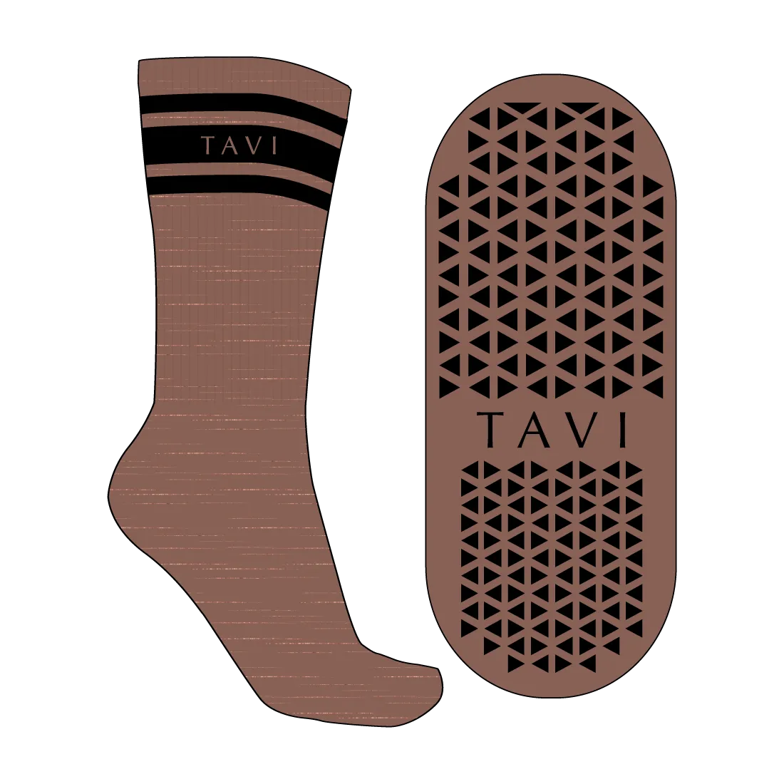 Kai Crew Grip Socks - Clove Stripes (Pilates / Barre)