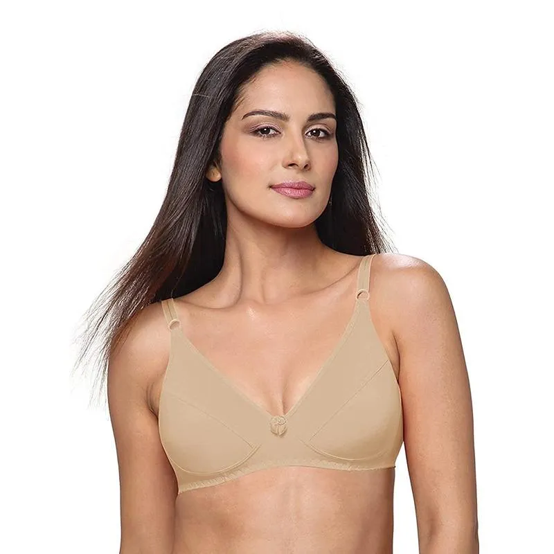 Lovable All Day Long Beige Cotton Bra for Women