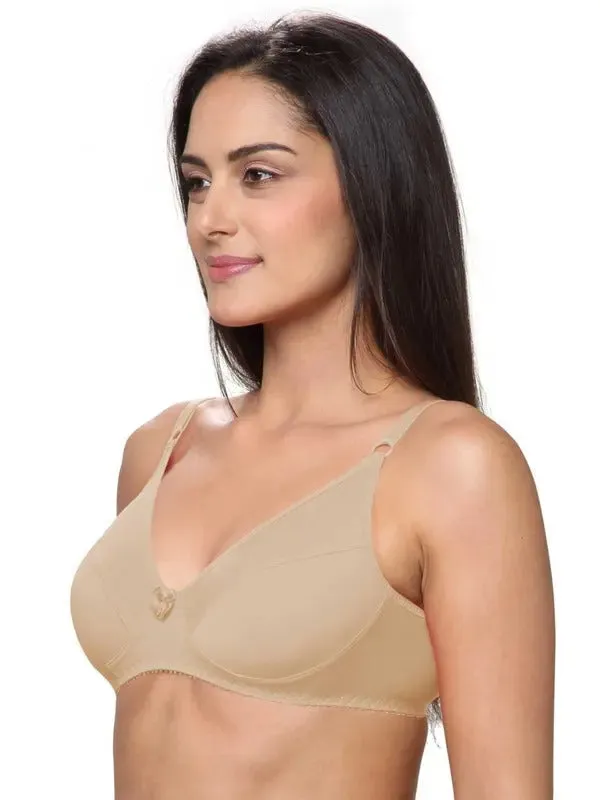 Lovable All Day Long Beige Cotton Bra for Women