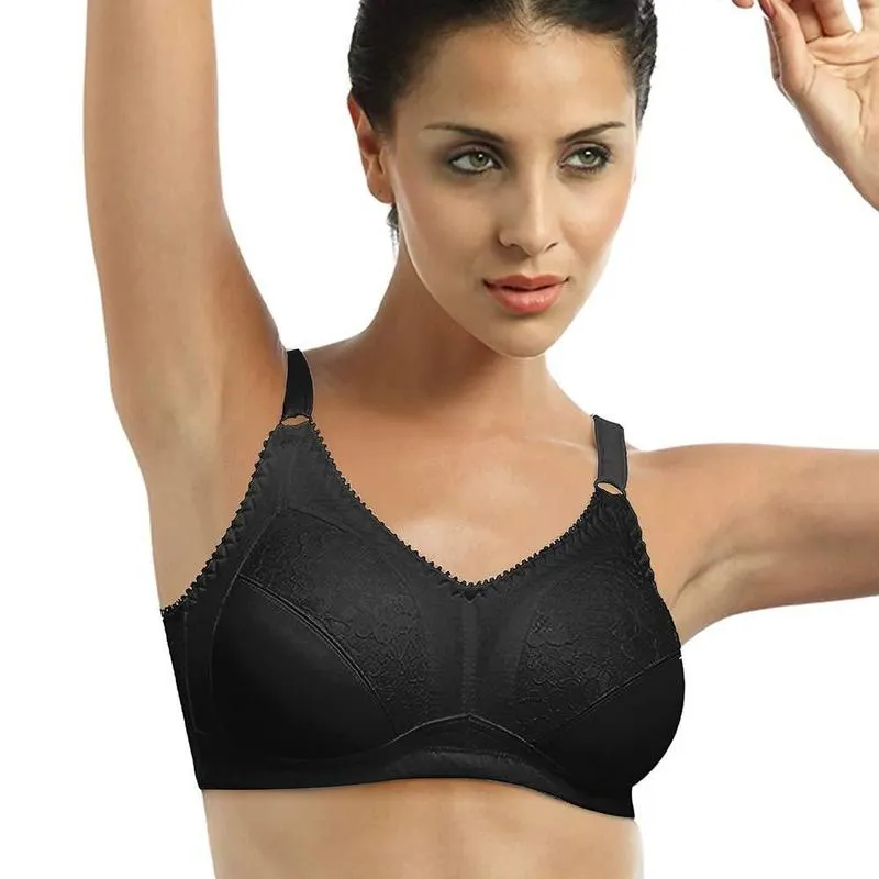 Lovable Women Cotton Black Bra Plus Size