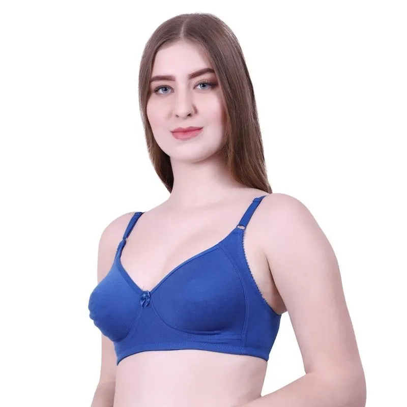 Lovable Women's Seamless Non-Padded Blue Cotton Bra
