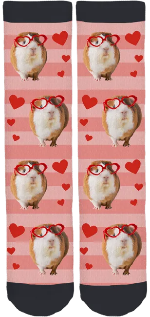 Mieps the Guinea Pig Heart Socks