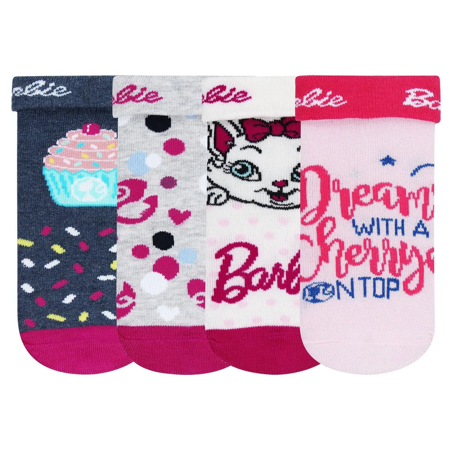 Newborn Barbie Socks For Baby Girls-Pack Of 4
