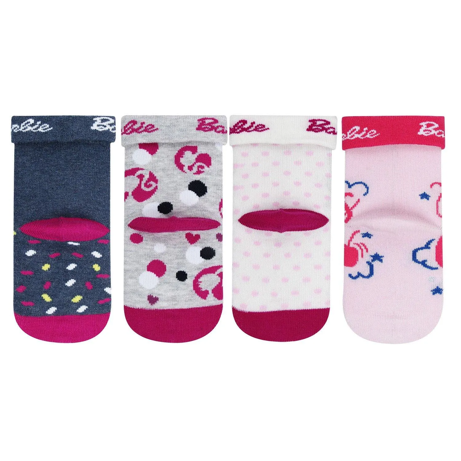 Newborn Barbie Socks For Baby Girls-Pack Of 4