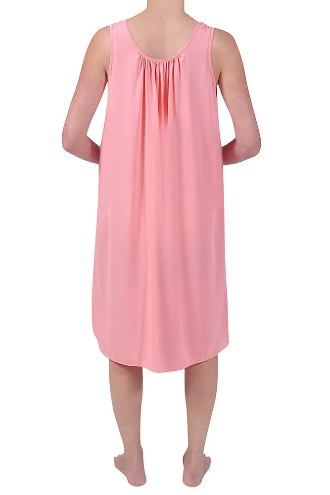 Nylon Tricot Nightgown -Sleeveless Short Gown
