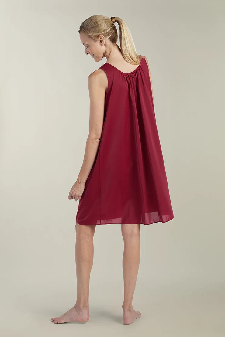Nylon Tricot Nightgown -Sleeveless Short Gown