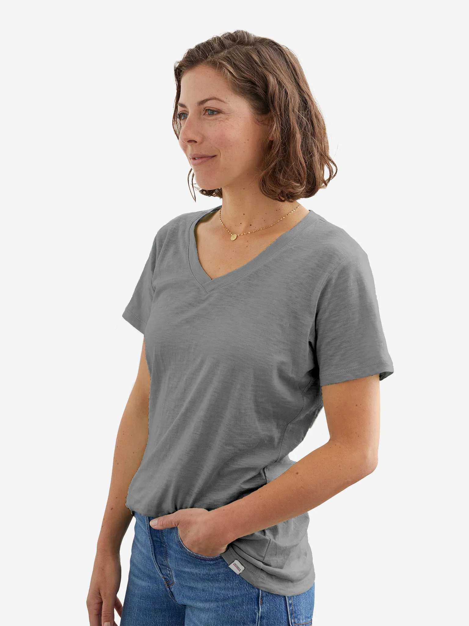 Slub V-Neck Tee