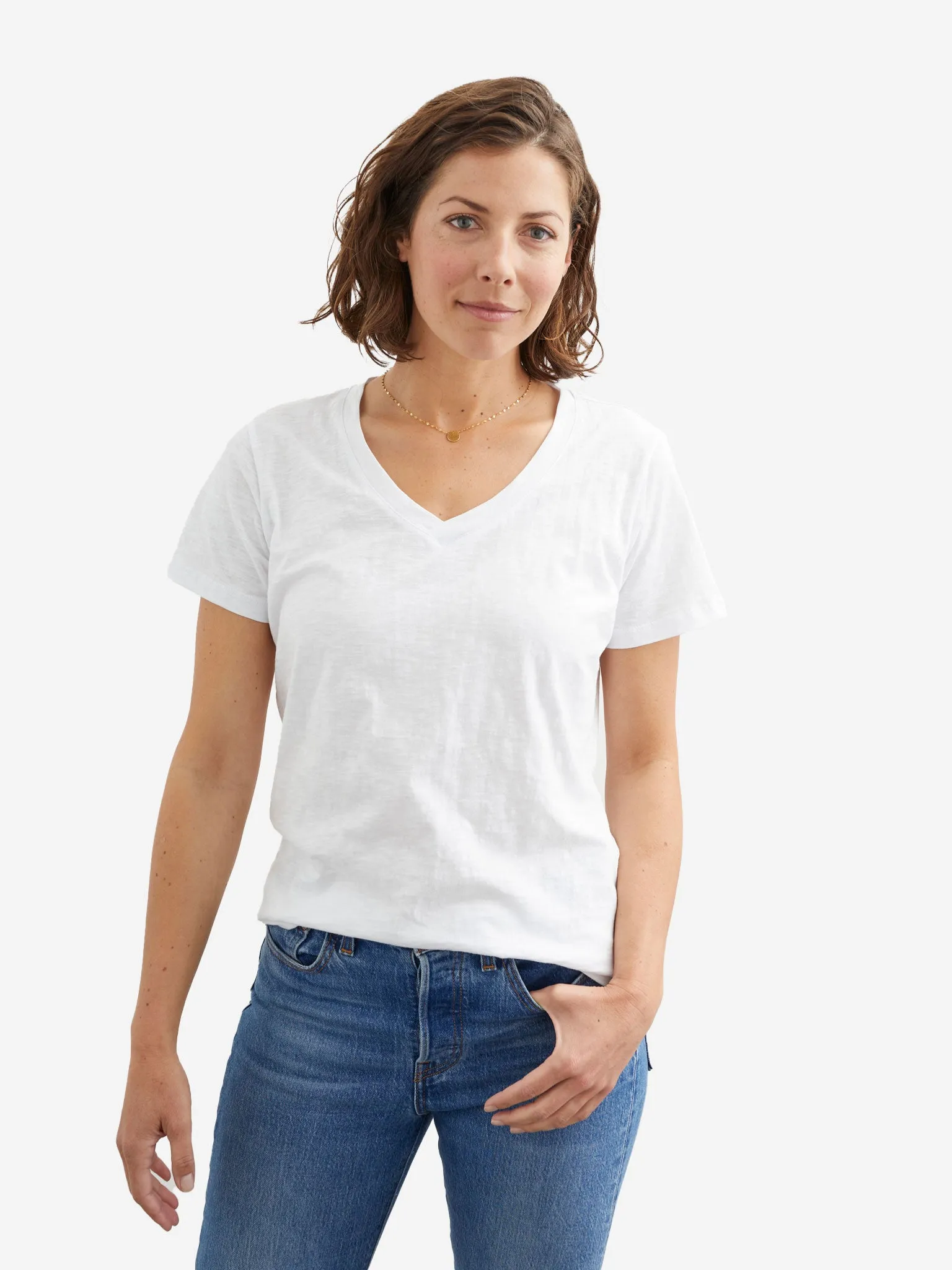 Slub V-Neck Tee