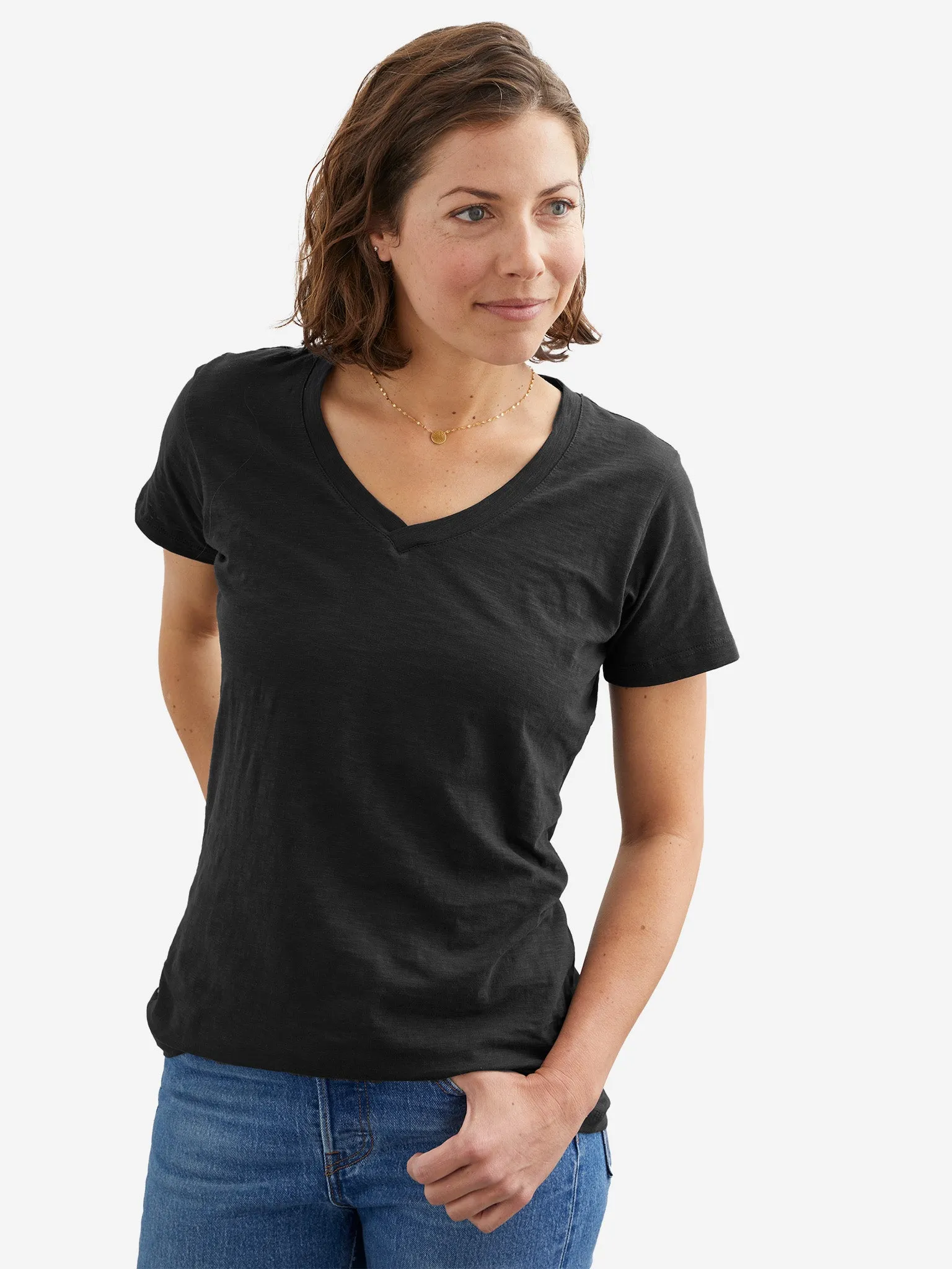 Slub V-Neck Tee