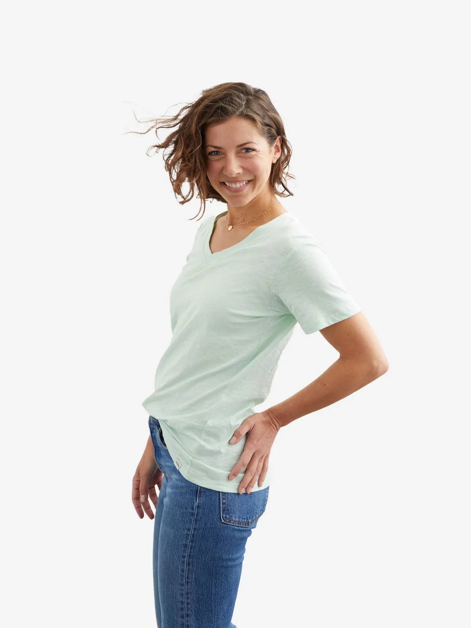 Slub V-Neck Tee