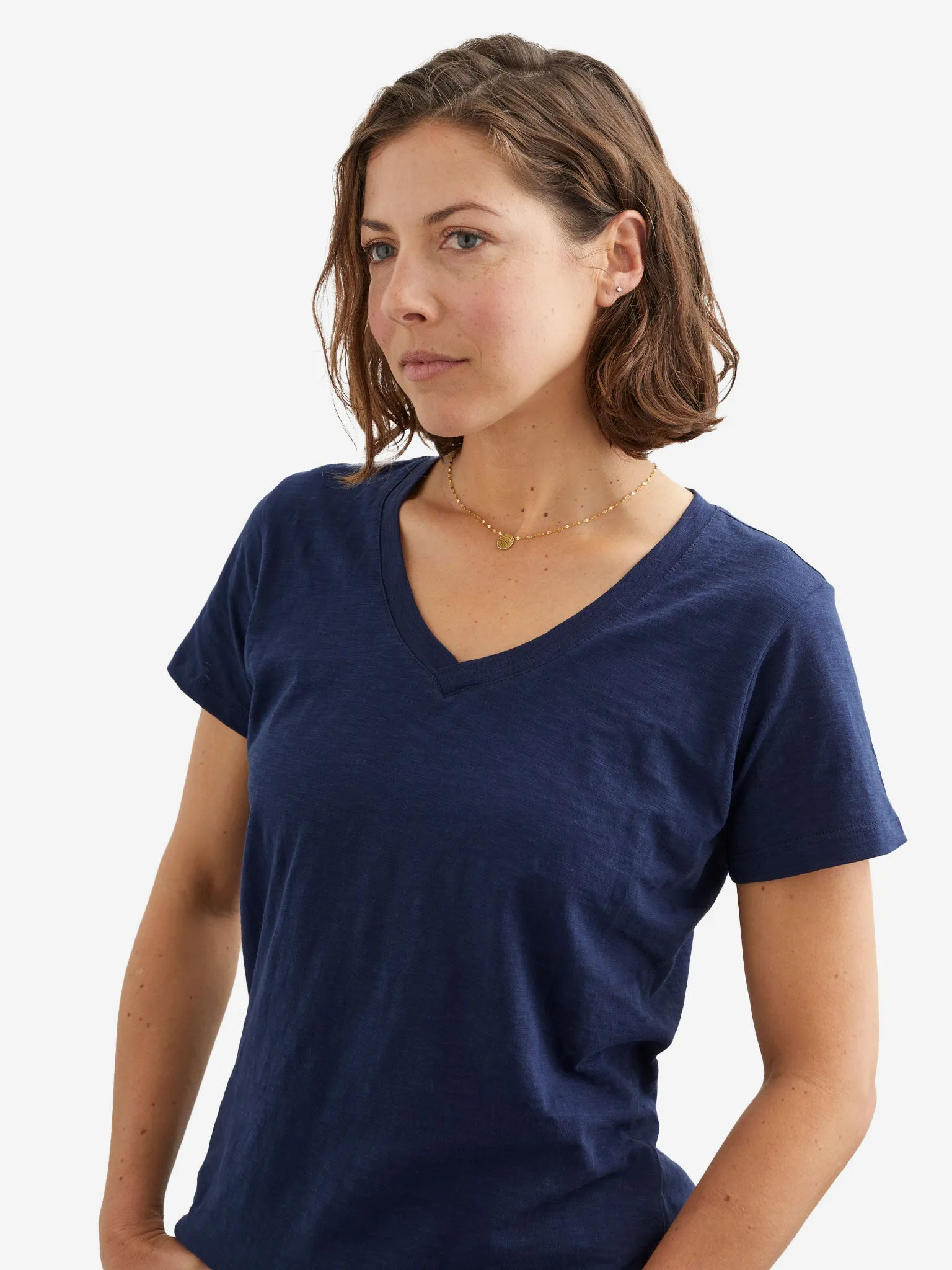 Slub V-Neck Tee