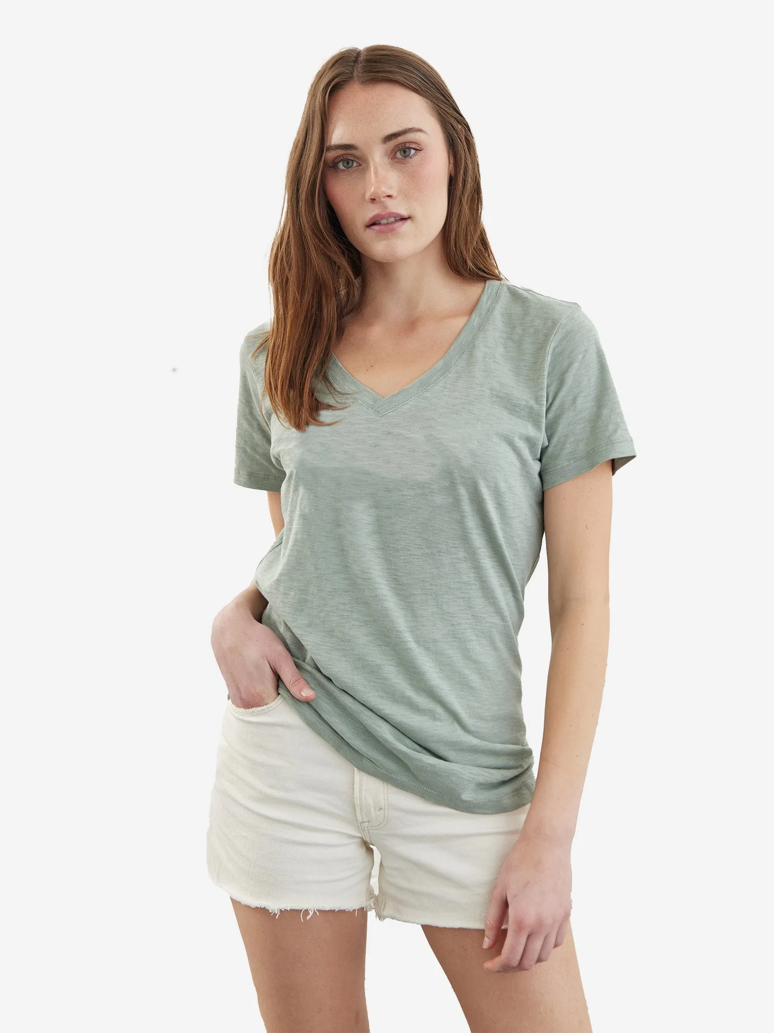 Slub V-Neck Tee