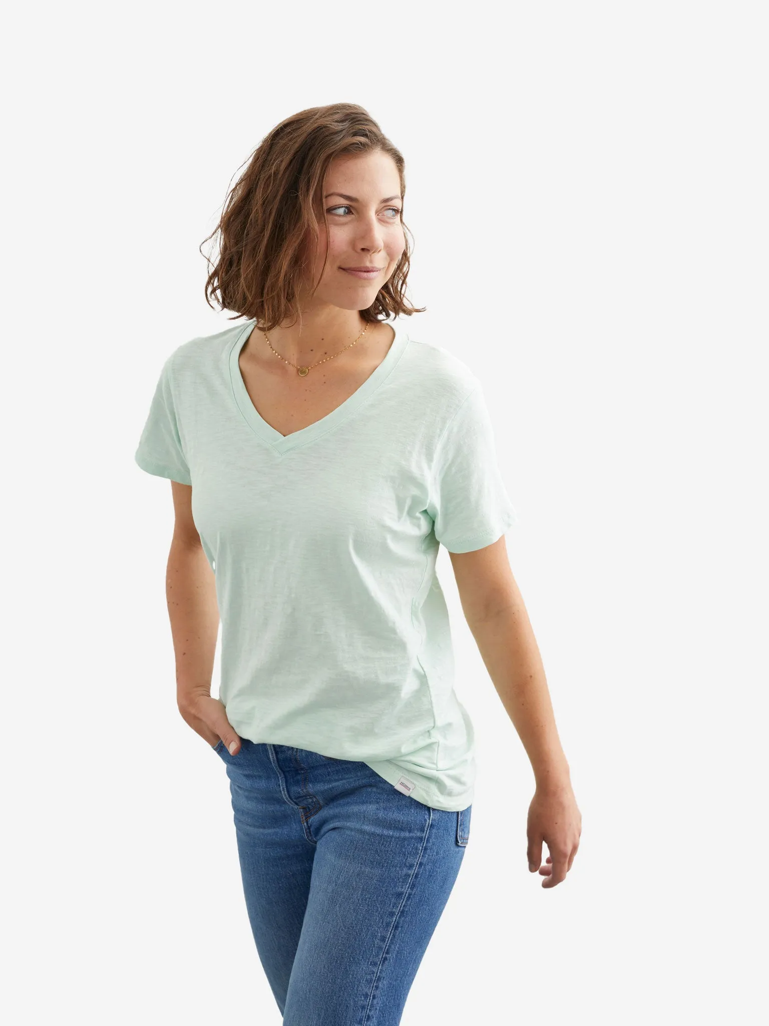 Slub V-Neck Tee