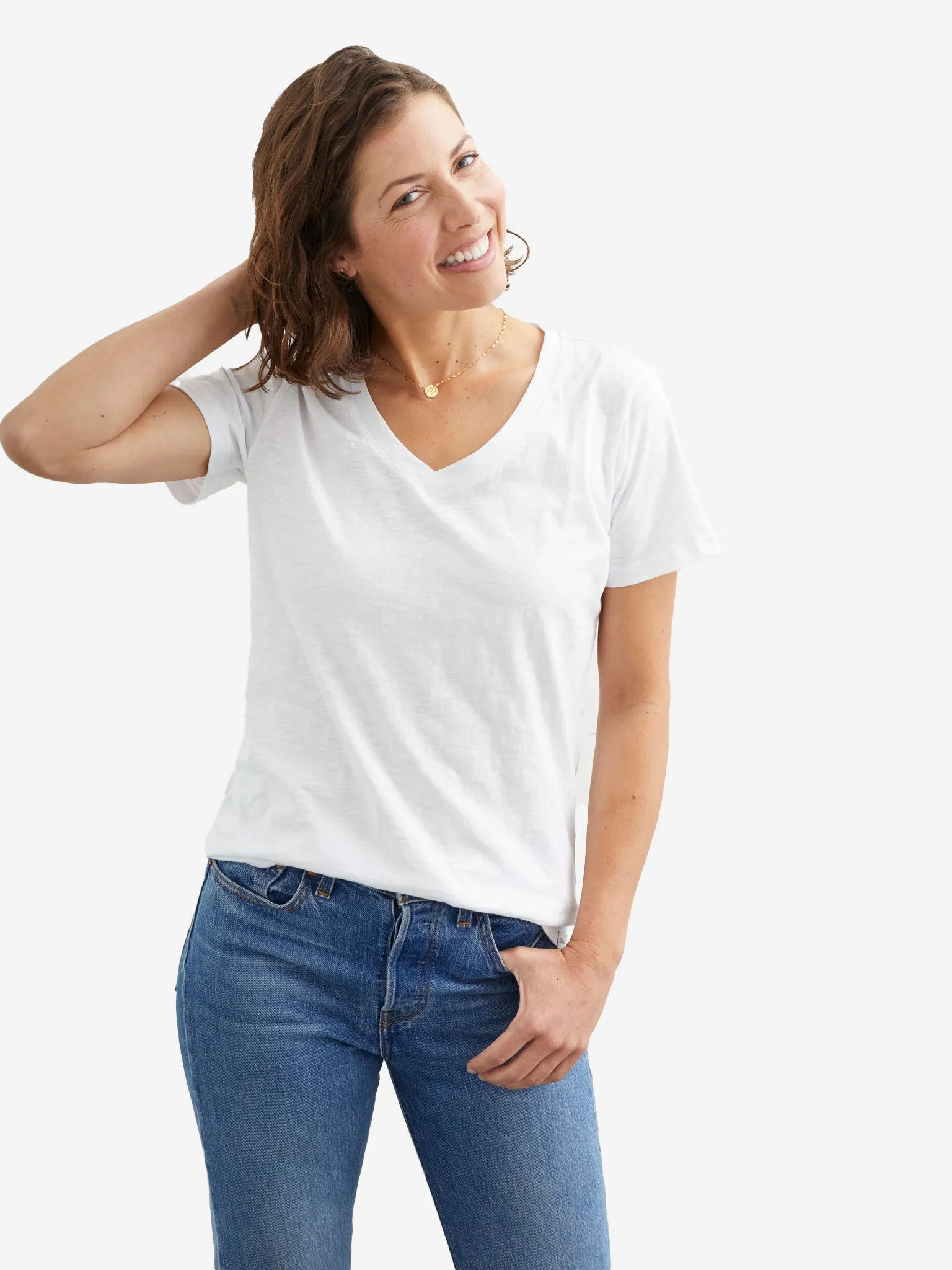Slub V-Neck Tee