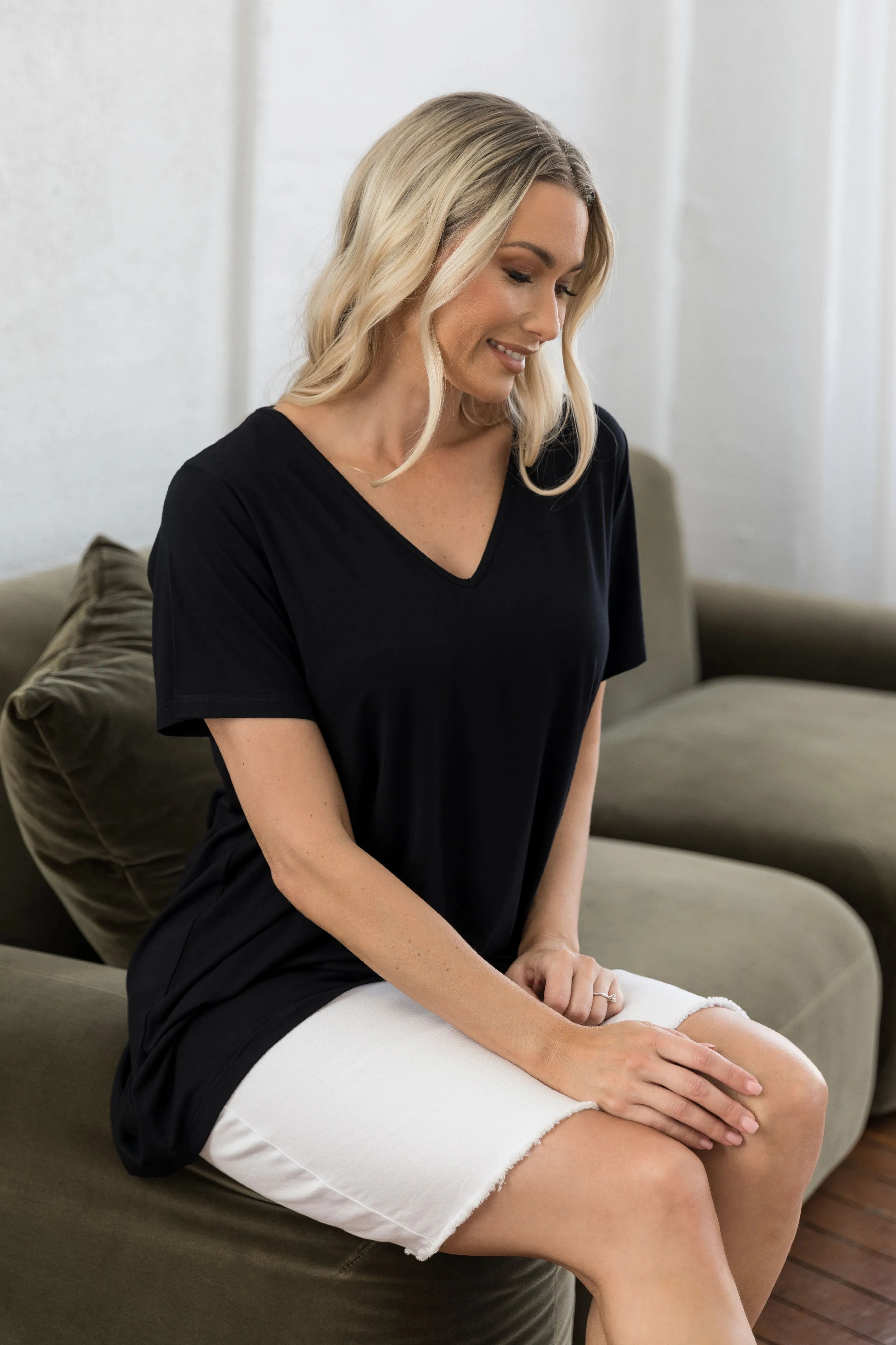T-Shirt Top in Black