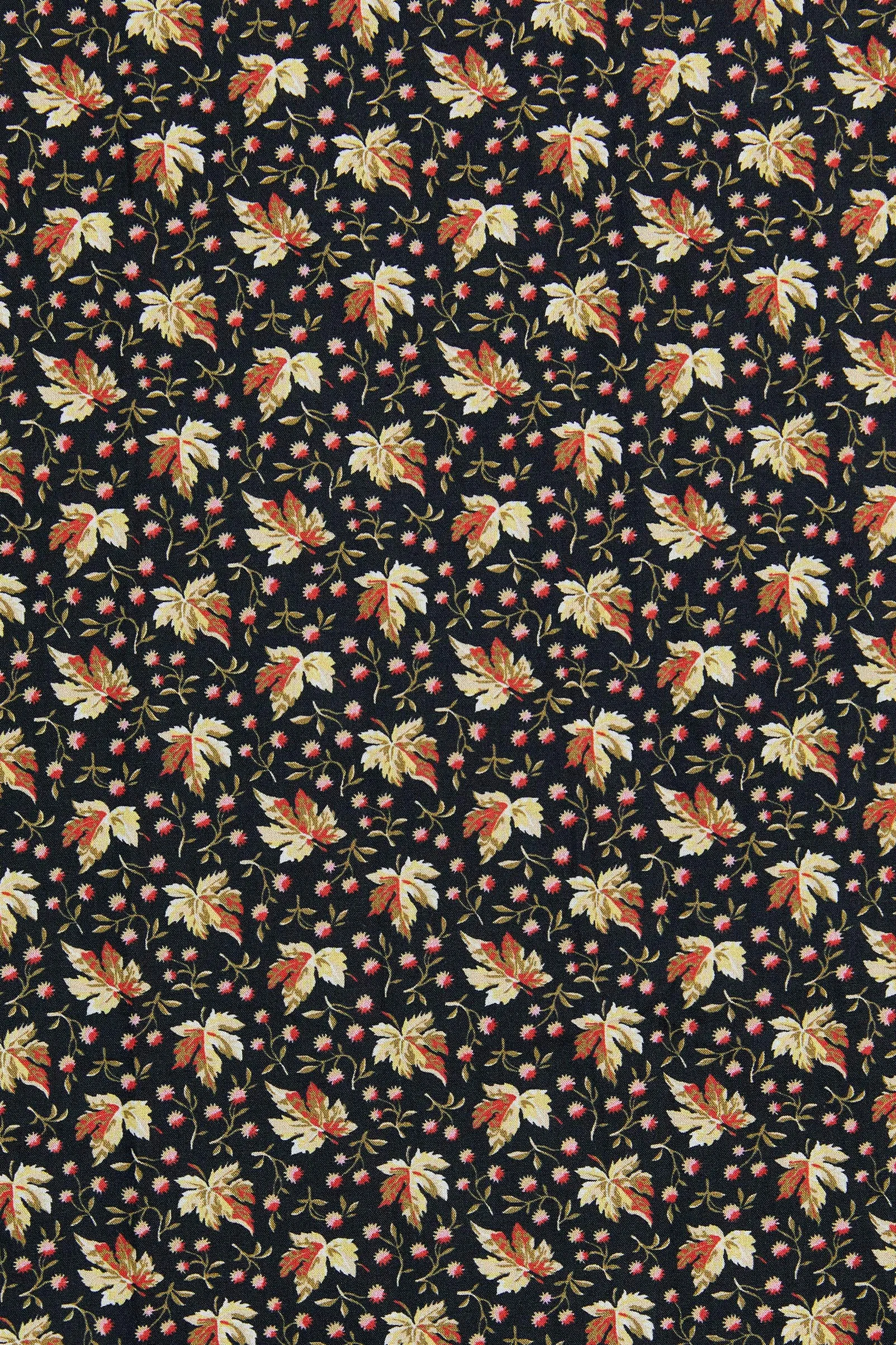 The Dawn Dress Extended | Carob Ditsy Leaf