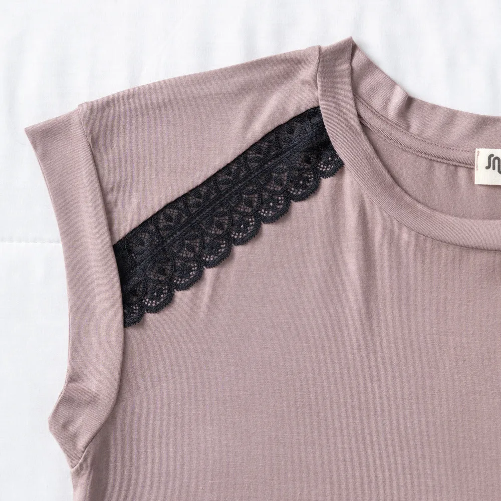 Women summer Cafe Lace Night shirt